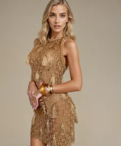 Vestido em Crochet Mykonos